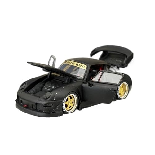 Mini Auto Spielzeug 1:64 Für Porsche RWB993 Mattschwarze Legierung Volltür-Design Dekoration Automodell Klassische Limousine Ornament Wohnkultur(Black A) von CYQOCD