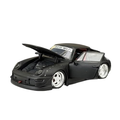 Mini Auto Spielzeug 1:64 Für Porsche RWB993 Mattschwarze Legierung Volltür-Design Dekoration Automodell Klassische Limousine Ornament Wohnkultur(Black B) von CYQOCD