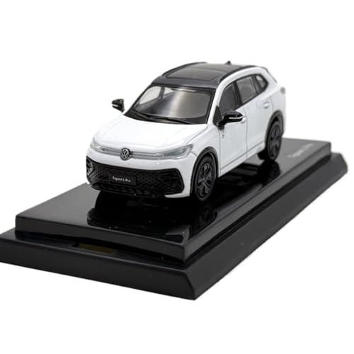 Mini Auto Spielzeug 1:64 Für SAIC Volkswagen Tiguan L Pro Legierung Sammlerstücke Druckgussfahrzeuge Kleines Modell Schwarz/Weiß Wohnkultur(White) von CYQOCD