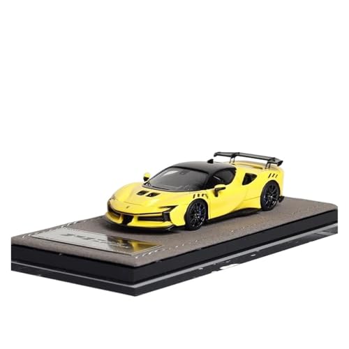 Mini Auto Spielzeug 1:64 Für SF90 XX Stradale Simulation Fahrzeug Harz Auto Modell Supercar Mini Metall Ornament Wohnkultur(Yellow) von CYQOCD