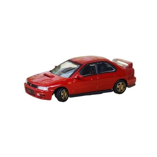 Mini Auto Spielzeug 1:64 Für Subaru Impreza WRX 1994 Mit Zubehör Legierung Automodell Rot Weiß Metall Fahrzeug Druckguss Display Wohnkultur(Red) von CYQOCD