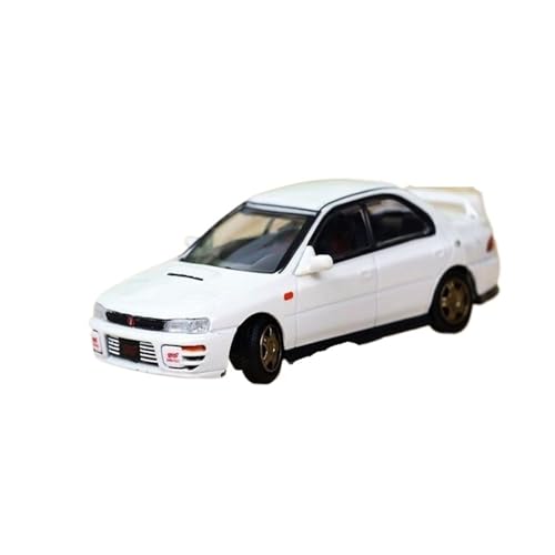 Mini Auto Spielzeug 1:64 Für Subaru Impreza WRX 1994 Mit Zubehör Legierung Automodell Rot Weiß Metall Fahrzeug Druckguss Display Wohnkultur(White) von CYQOCD