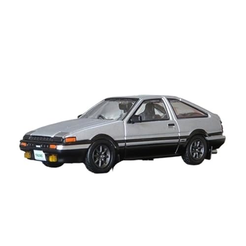 Mini Auto Spielzeug 1:64 Für Toyota AE86 Initial D Schwarzes Rad Silbernes Rad Schwarzes Legierungsautomodell Sportwagenspielzeug Wohnkultur(Gray A) von CYQOCD