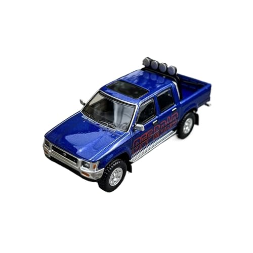 Mini Auto Spielzeug 1:64 Für Toyota Hilux Zweireihig Allradantrieb 1994 Legierung Maßstab Automodell Geländewagen Wohnkultur(Blue) von CYQOCD