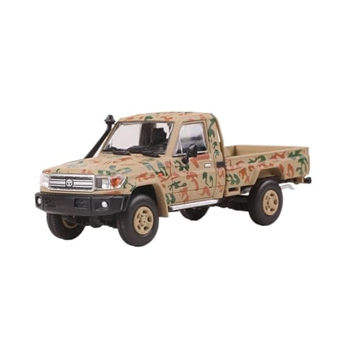Mini Auto Spielzeug 1:64 Für Toyota LC79 Bewaffneten Pickup-Truck Simulationsversion Mit Zubehör Legierung Automodell Spielzeug Wohnkultur(Beige) von CYQOCD