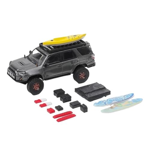 Mini Auto Spielzeug 1:64 Für Toyota Land Cruiser Prado Offroad-Legierung Automodell Mit Zubehör Statisches Display-Spielzeug Wohnkultur(Gray) von CYQOCD
