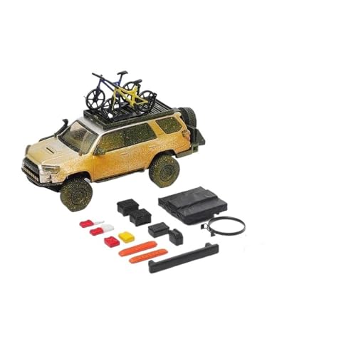 Mini Auto Spielzeug 1:64 Für Toyota Land Cruiser Prado Offroad-Legierung Automodell Mit Zubehör Statisches Display-Spielzeug Wohnkultur(Yellow) von CYQOCD