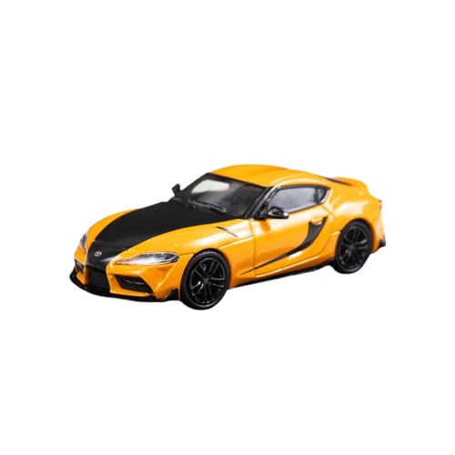 Mini Auto Spielzeug 1:64 Für Toyota Supra Orange Legierung Automodell Mit Actionfigur Fahrzeugszene Simulation Spielzeug Wohnkultur(Yellow A) von CYQOCD