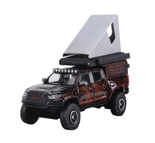 Mini Auto Spielzeug 1:64 Für Toyota Tacoma Offroad-Camping-Version Miniatur-Legierung Automodell Mehrfarbenanzeige Wohnkultur(Black) von CYQOCD