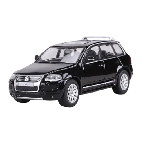 Mini Auto Spielzeug 1:64 Für Volkswagen Touareg R50 Miniaturfahrzeug-Legierungsmodell Mehrfarbige Spielzeugautos Kreative Dekoration Wohnkultur(Black) von CYQOCD