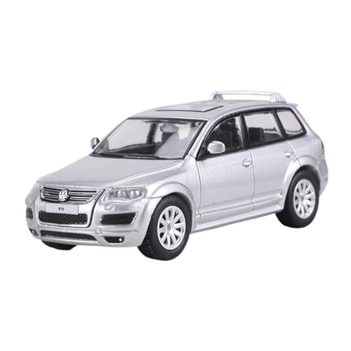 Mini Auto Spielzeug 1:64 Für Volkswagen Touareg R50 Miniaturfahrzeug-Legierungsmodell Mehrfarbige Spielzeugautos Kreative Dekoration Wohnkultur(Silver) von CYQOCD