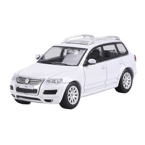 Mini Auto Spielzeug 1:64 Für Volkswagen Touareg R50 Miniaturfahrzeug-Legierungsmodell Mehrfarbige Spielzeugautos Kreative Dekoration Wohnkultur(White) von CYQOCD