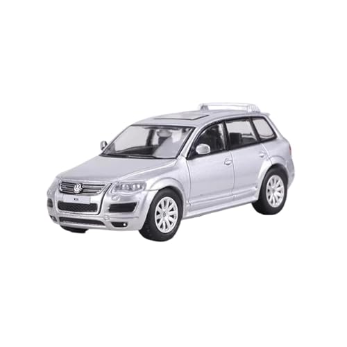 Mini Auto Spielzeug 1:64 Für Volkswagen Touareg R50 SUV Legierung Auto Modell Diecast Spielzeug Fahrzeug Metall Dekorationen Wohnkultur(Silver) von CYQOCD