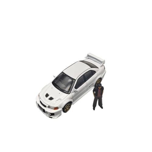 Mini Auto Spielzeug 1:64 Mitsubishi Lancer EVO V VI Legierung Sammleredition Limousine Modell Spielzeugauto Mit Figuren Wohnkultur(White) von CYQOCD