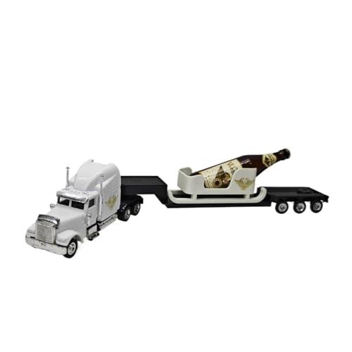 Mini Auto Spielzeug 1:87 Für Traktor & Langen Plattformanhänger Und Gekippte Bierflasche Alu-Set Seltene Dekoration Wohnkultur von CYQOCD