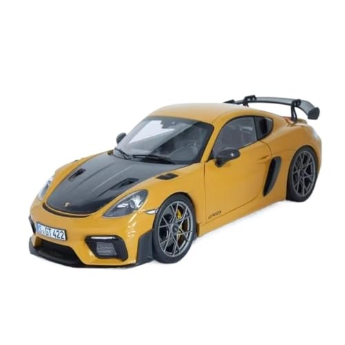 Mini Auto Spielzeug 118 Für Porsche GT4 RS Cayman Mini Spielzeug Legierung Auto Modell Sammlung Maßstab Fahrzeug Display Wohnkultur(Yellow) von CYQOCD