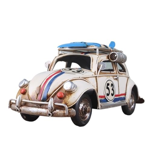 Mini Auto Spielzeug Für Klassische Volkswagen Käfer Eisen Modell Auto Spielzeug Vintage Metall Handwerk Ornamente Wohnkultur(White) von CYQOCD