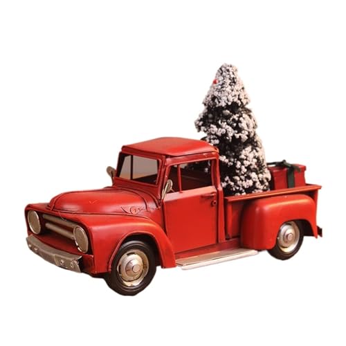 Mini Auto Spielzeug Für Vintage Eisen Auto Modell Ornament Klassische Autos Weihnachten Malerei Handwerk Wohnkultur(Red A) von CYQOCD