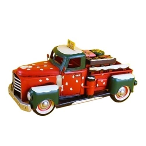 Mini Auto Spielzeug Für Vintage Eisen Auto Modell Ornament Klassische Autos Weihnachten Malerei Handwerk Wohnkultur(Red B) von CYQOCD