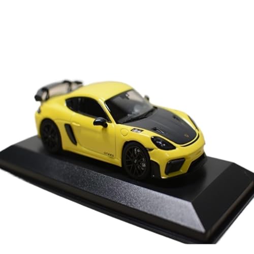 Mini Auto Spielzeug Maßstab 1:43 Für Porsche 718 Cayman GT4RS Geschlossenes Design Leichtmetallauto Mit Schwarzen Gelben Rädern Wohnkultur von CYQOCD