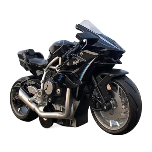 Miniatur Motorfahrzeug Modelle 1/12 Für Ninja H2R Legierung Rennmotorrad Modell Druckguss Metall Sport Motorrad Modell Sound Und Licht ﻿ Druckguss-Nachbildung von CYQOCD