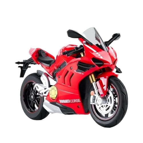 Miniatur Motorfahrzeug Modelle 1:10 Für Ducati V4S S1000RR H2R Legierungs-Druckguss-Motorrad-Modellfahrzeug-Sammlung Mit Ton Und Licht Druckguss-Nachbildung von CYQOCD