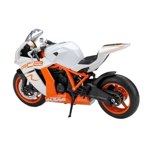 Miniatur Motorfahrzeug Modelle 1:10 Für KTM 1190 RC8 Weiß Orange Mini Alloy Metal Die-Casting Motorcycle Model Scale Motorcycle Model Druckguss-Nachbildung von CYQOCD