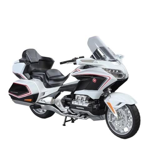 Miniatur Motorfahrzeug Modelle 1:11 Für Honda Gold Wing GL800 2021 Legierung Luxy Motorrad Diecast Freizeit Motorrad Modell Sound Licht Druckguss-Nachbildung(White) von CYQOCD