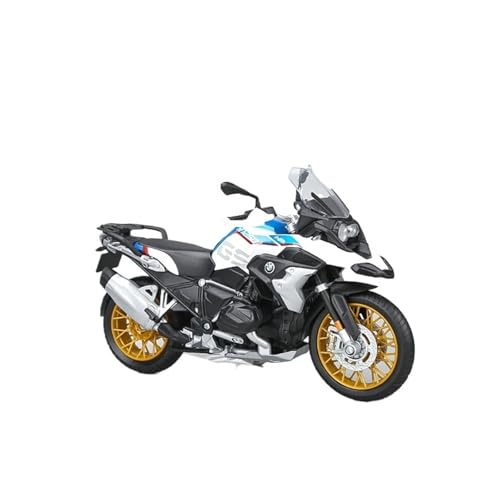 Miniatur Motorfahrzeug Modelle 1:12 Für BMW R1250 GS Stilvolles Motorrad-Ausstellungsmodell Unabhängiges Spiel Schwarz-Weiß-Modell Druckguss-Nachbildung von CYQOCD