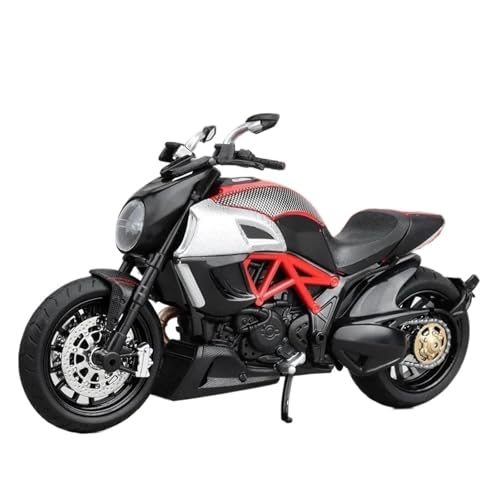 Miniatur Motorfahrzeug Modelle 1:12 Für Ducati Diavel Modell Legierung Motorrad Diecast Modell Sound Licht Dekorative Trendige Motorrad Modell Druckguss-Nachbildung von CYQOCD