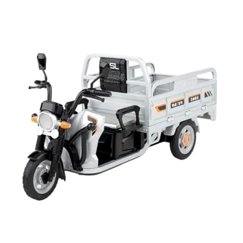 Miniatur Motorfahrzeug Modelle 1:12 Für Sanbengzi Alloy Three Wheeler Motorradmodell Druckguss Metall Dreiradmodell Sound Und Licht Druckguss-Nachbildung(Silver) von CYQOCD