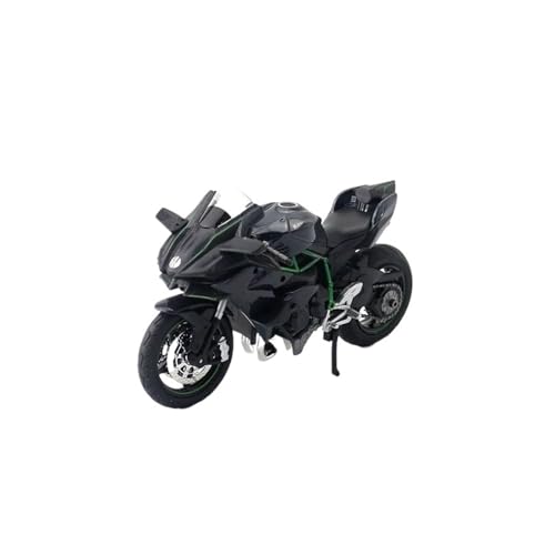 Miniatur Motorfahrzeug Modelle 1:12 Für War Eagle Motorrad Kawasaki H2R Ninja Sammlermotorrad Sound Und Licht Druckguss-Nachbildung(Black) von CYQOCD