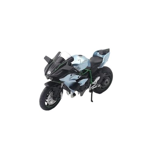 Miniatur Motorfahrzeug Modelle 1:12 Für War Eagle Motorrad Kawasaki H2R Ninja Sammlermotorrad Sound Und Licht Druckguss-Nachbildung(Gray) von CYQOCD