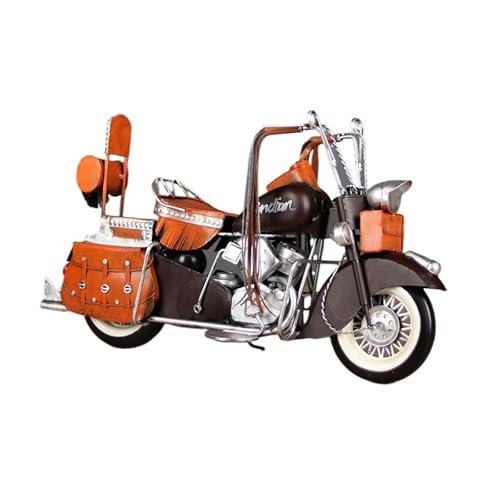 Miniatur Motorfahrzeug Modelle Für Indische Motorrad Modell Eisen Vintage Lokomotive Mode Motorrad Display Modell Souvenir Druckguss-Nachbildung(Orange) von CYQOCD