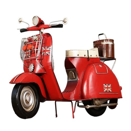 Miniatur Motorfahrzeug Modelle Für Vespa Schafe Roller Modell Fenster Requisiten Ornamente Wohndekoration Kollektion Serie Druckguss-Nachbildung(Red) von CYQOCD
