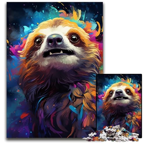 1000-teiliges Puzzle Die farbenfrohe Psychedelia von Starry Otter unmögliches Puzzle für Erwachsene Gehirn-Herausforderung Teenager und zur Heimdekoration 1000 Teile (38x26cm) von CYSEHKRBL
