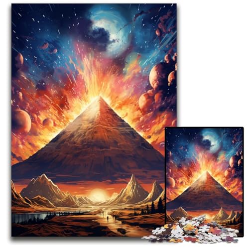 1000-teiliges Puzzle für Erwachsene Die farbenfrohe Psychedelia der Weltraumwüste Ägyptens Holzpuzzle anspruchsvolles Denkspiel für Teenager Spaß am Familienspielabend 1000 Teile (75x50cm) von CYSEHKRBL