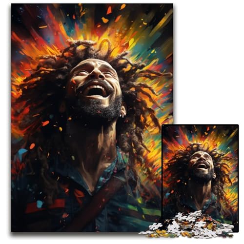 1000-teiliges Puzzle für Erwachsene Die farbenfrohe Psychedelia der kosmischen Rastafari pädagogisches Denkspiel künstlerische Heim- und Bürodekoration Alter 1000 PCS (38x26cm) von CYSEHKRBL
