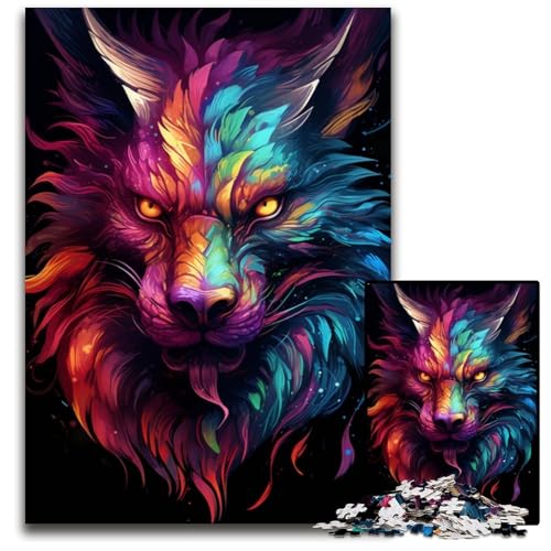 1000-teiliges Puzzle für Erwachsene Die farbenfrohe Psychedelia von Star Wolf pädagogisches Denkspiel künstlerische Heim- und Bürodekoration Alter 1000 PCS (38x26cm) von CYSEHKRBL