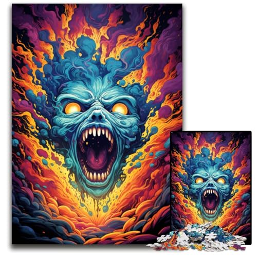 1000-teiliges Puzzle für Erwachsene Malen von bunten Totenköpfen Holzpuzzle für Erwachsene Spaß für zu Hause Aktivitäten Geburtstagsgeschenk Reisegeschenke 1000 PCS (75 x 50 cm) von CYSEHKRBL