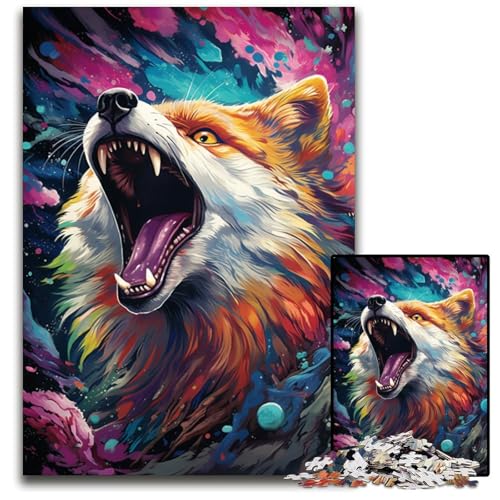 1000-teiliges Puzzle für Erwachsene Planet Color Fox Holzpuzzle für Erwachsene Spaß für zu Hause Aktivitäten Geburtstagsgeschenk Reisegeschenke 1000 Teile (75 x 50 cm) von CYSEHKRBL