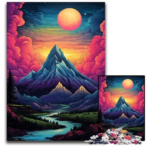 1000-teiliges Puzzle für Erwachsene Psychedelic Alps Paper Puzzles für Erwachsene anspruchsvolles Denkspiel für Teenager unterhaltsames interaktives Spiel für die ganze Familie 1000 Teile (38 x 26 cm) von CYSEHKRBL