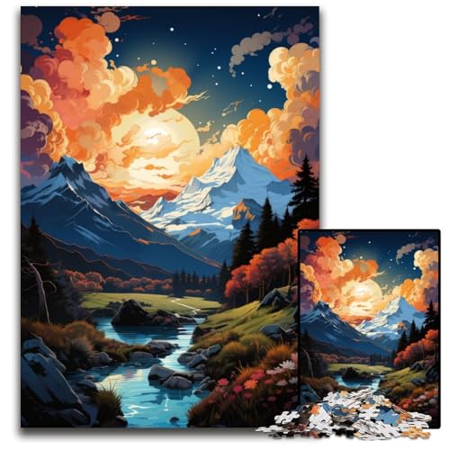 1000-teiliges Puzzle für Erwachsene Schweizer Jungfrau farbige Holzpuzzles anspruchsvolles Denkspiel – entspannendes Spielzeug für Teenager 1000 Teile (75x50cm) von CYSEHKRBL
