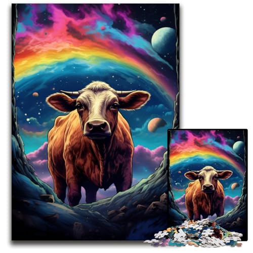 1000-teiliges Puzzle für Erwachsene Symphony Cow Holzpuzzle anspruchsvolles Denkspiel für Teenager unterhaltsames interaktives Spiel für die ganze Familie 1000 Teile (75x50cm) von CYSEHKRBL