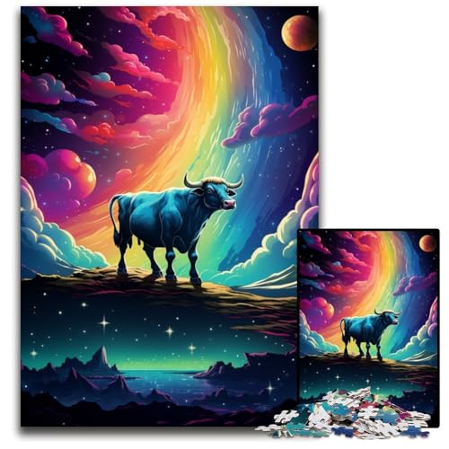 1000-teiliges Puzzle für Erwachsene Symphony Cow Holzpuzzle entspannende Unterhaltung Heimdekoration 1000 Teile (75x50cm) von CYSEHKRBL