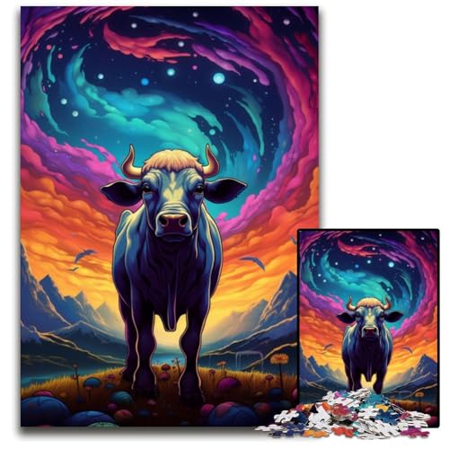 1000-teiliges Puzzle für Erwachsene Symphony Cow-Papierpuzzle anspruchsvolles Denkspiel – entspannendes Spielzeug für Teenager 1000 Teile (38x26cm) von CYSEHKRBL