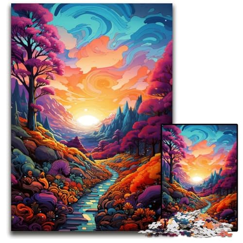 1000-teiliges Puzzle für Erwachsene Trekking_Through_Beauty Holzpuzzle anspruchsvolles Denkspiel für Teenager Spaß am Familienspielabend 1000 Teile (75x50cm) von CYSEHKRBL