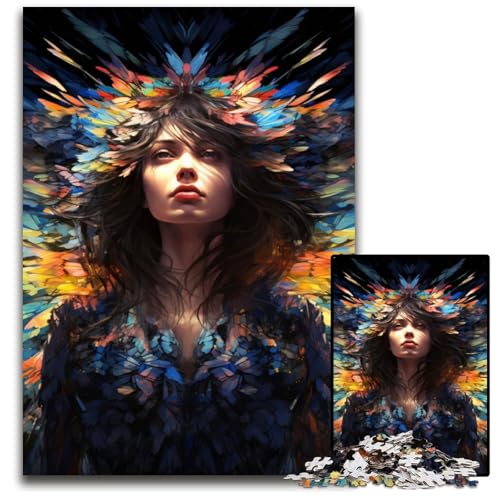 1000-teiliges Puzzle für Erwachsene Trend_Angel_Colorful_ Papierpuzzle anspruchsvolles Denkspiel – entspannendes Spielzeug für Teenager 1000 Teile (38x26cm) von CYSEHKRBL