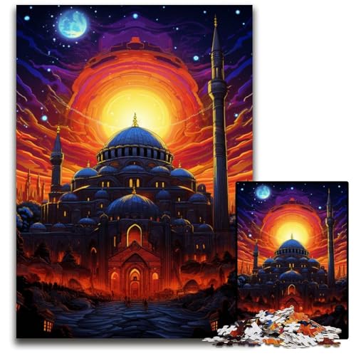 1000-teiliges Puzzle für Erwachsene Türkiye Hagia Sophia Holzpuzzle anspruchsvolles Denkspiel – entspannendes Spielzeug für Teenager 1000 Teile (75x50cm) von CYSEHKRBL
