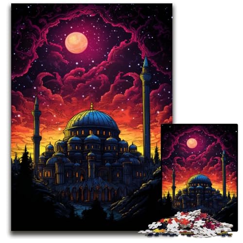 1000-teiliges Puzzle für Erwachsene Türkiye Hagia Sophia Holzpuzzle anspruchsvolles Denkspiel für Teenager Spaß für den Familienspielabend 1000 Teile (75x50cm) von CYSEHKRBL
